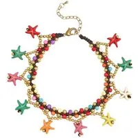 LASCANA Fußkette mit Anhänger fröhliche Seestern Motive, Seesternanhänger, Fußkettchen-Armband, Fußkettchen mit Anhänger