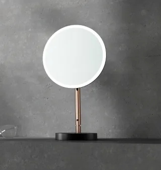 Neuesbad Serie 600 Kosmetik-Spiegel, stehend mit LED-Beleuchtung rose gold ADI_R812