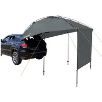 Skandika Sonnensegel SUV, Vorzelt für Auto, Heckklappe, freistehend auch ohne Auto, wasserdicht, Aufstellstangen, mit Seitenwand, 3000mm Wassersäule, Tarp