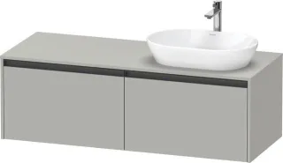 Duravit Ketho.2 Konsolenwaschtischunterbau wandhängend Betongrau Matt 1400x550x459 mm - K24888R07070 K24888R07070000