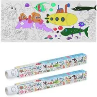 relaxdays Malvorlage Ausmaltischdecken für Kinder 2er Set 3 m (2er Set), Sea Life