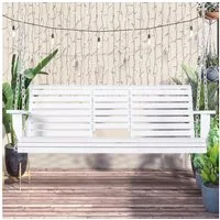 Outsunny Gartenbank mit faltbarem Couchtisch, Becherhalter für 2-3 Personen, komfortable (Gartenschaukel, 1-St., Schaukelstuhl), für Garten, Balkon, Weiß