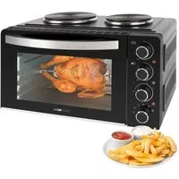 CLATRONIC Minibackofen KK 3786, Mini-Backofen mit Kochplatten und Drehspieß