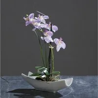 Kunstblume Künstliche Orchidee lavendel 27cm in Keramikschale Kunstblumen, mucPlants, Höhe 27 cm