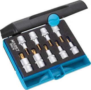 HAZET Schraubendreher-Steckschlüsseleinsatz Satz TORX® (1/2 Zoll), 9-teilig - 992/9
