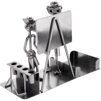 BRUBAKER Dekofigur Metallskulptur Schraubenmännchen Lehrer (1 St., mit Notizzettelfach, Visitenkarten- und Stiftehalter), kunstvolle Geschenkfigur für Lehrer*innen