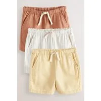 Next Shorts Shorts aus Leinenmischung im 3er-Pack (3-tlg)