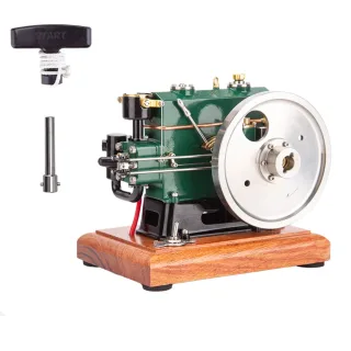 OKMO 1/8 Scale 3.6cc Mini Vintage Single Cylinder 4-Stroke Working Gasoline Engine Modelwith Wooden Base Version Ready
