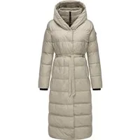 Ragwear Steppmantel Niara Long Gesteppter langer Damen Mantel mit Bindeband