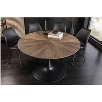 riess-ambiente Esstisch ATELIER 120cm braun/schwarz - Walnuss, Metall, Säulenfuß, 4 Personen (Einzelartikel, 1-St), furnierter Bistrotisch - ideal für Küche, Esszimmer, Wohnzimmer & Büro