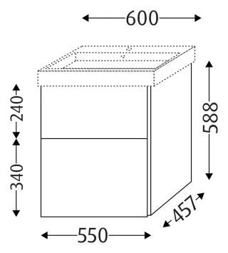 Sanipa Waschtischunterbau mit Auszügen 3way BR51280