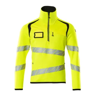 MASCOT Herren Strickpullover mit kurzem Reißverschluss ACCELERATE SAFE Hi-vis Gelb / Schwarz XXL - 19005-351-1709-2XL