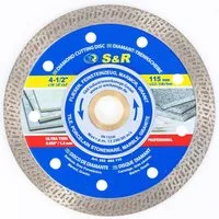 S&R Diamanttrennscheibe in Profie-Qualität 115 mm / 7', superdünner Schneidrand 1.5mm, Ø 115 mm, (Diamanttrennscheibe, + Reduzierring), Trennscheibe für Fliesen, Feinsteinzeug, Marmor, Granit