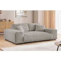 S-Style Möbel 3-Sitzer Sofa Mollis aus Plüschcord mit hohem Sitzkomfort, mit Wellenfederung