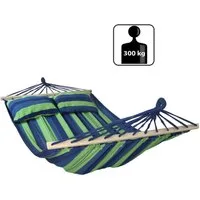 BB Sport Stabhängematte Stabhängematte 240 x 150 cm inkl. 2 Kissen für 2 Personen