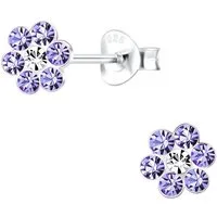 ALEXANDER YORK Paar Ohrstecker BLUME Kristall amethyst, 2-tlg., 925 Sterling Silber