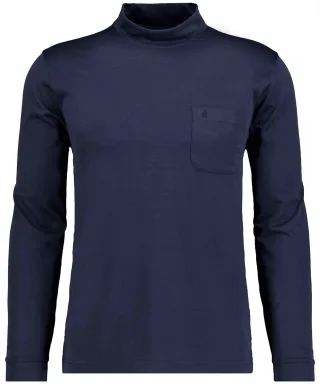 RAGMAN - Softknit-Shirt langarm mit Stehkragen marine - Gr. - S