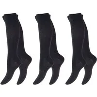 Footstar Kniestrümpfe Damen und Herren Diabetiker Kniestrümpfe venenfreundlich (Packung, 3 Paar) handgekettelte Spitze, verstärkte Ferse