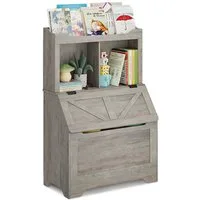 GarveeMore Kinderregal Bücherregal Kinder Spielzeugregal mit Deckel 80x40x122cm
