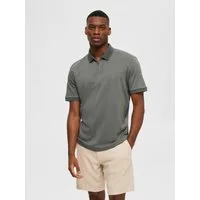 Selected Poloshirt SLHFAVE ZIP SS POLO NOOS Baumwollmischung, regular fit