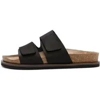 Derimod Pantoletten aus Nubukleder Mules Echtes Leder, Lederfutter, Verstellbare Riemen, Offene Zehenpartie