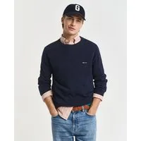 Gant Rundhalspullover COTTON PIQUE C-NECK mit Logostickerei auf der Brust