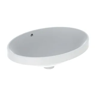 Geberit VariForm Einbauwaschtisch 500717012 55x40cm, ohne Hahnloch, mit Überlauf, oval, weiß