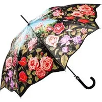 Luckyweather not just any other day Stockregenschirm Regenschirm Motiv ROSENGARTEN Auf-Automatik Stockschirm Blumen