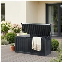 casa.pro Gartenbox, »Vades« 117 x 47 x 59 cm 300 L abschließbar Schwarz, Holzoptik