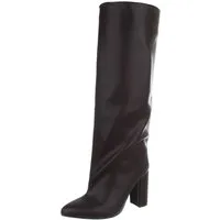 Ital-Design Kniehohe Damenstiefel mit Blockabsatz und spitzer Form High-Heel-Stiefel (92268991) Blockabsatz Stiefel in Braun