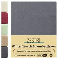 Zestri Spannbettlaken Winterflausch Bettlaken, kuschlig & weich, bis 40 cm Steghöhe, Gummizug: rundum, für normale Matratze Wasserbett Boxspringbett, Teddyflausch