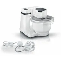 BOSCH Küchenmaschine Serie 2 MUMS2AW00, Kunstoffschüssel, weiß, 700 W, 3,8 l Schüssel, Planetenrührwerk, Knethaken/Schlag-/Rührbesen Edelstahl, 4 Stufen