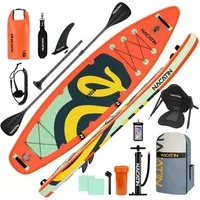 NACATIN Inflatable SUP-Board Aufblasbares SUP Board 10'6", Allround-Board, 200 kg Tragkraft, Inflatable SUP Board, mit Kajaksitz, Zubehör, Paddel, Pumpe, 10L Tasche & Leine