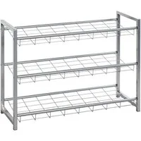HAKU Schuhregal Schuhaufbewahrung, rechteckig - aus Metall Grau - B/T/H 80/30/60 cm
