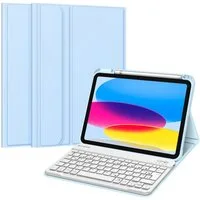 Fintie Tablet-Hülle für iPad 11. Generation 11" 2025(A16), iPad 10. Generation 2022 10.9", Case mit Pencil Halter, magnetisch Abnehmbarer Tastatur(QWERTZ Layout)