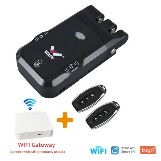 WAFU 026 Home Invisible Remote Control Security Door Lock Graffiti Smart Electronic Lock No Hole Design Dual System Dual
