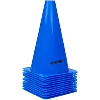 VirtuFit Spieltisch VirtuFit Markierungskegel Set 12 Stück 23 cm aus PE Kunststoff Blau
