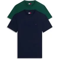Tommy Jeans Rundhalsshirt TJM XSLIM 2PACK JERSEY TEE EXT (Packung, 2er-Pack) Logostickerei, 2Pack