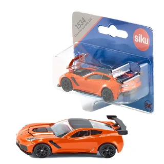 siku 1534 Chevrolet Corvette ZR1 Orange/Black Opening bonnet Toy vehicle for children