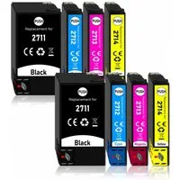 Druckerparadies 8er Pack Druckerpatronen 27 27XL kompatibel mit Epson WF-7715 Tintenpatrone (8-tlg)