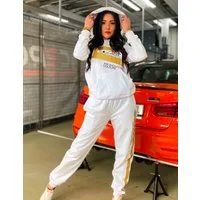 KR-Industries Freizeitanzug Set White (Set, Hoodie mit Jogpants), exklusiver Designeranzug