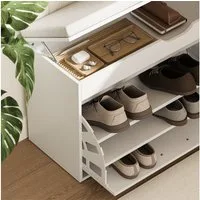 Vicco Schuhbank Solino, Weiß, 90 x 50 cm mit sitzfläche (1-St)