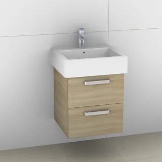 Artiqua 411 Waschtischunterschrank für Vero 045450 Castello Eiche quer NB, 411-WU2L-D17-7136-426 411-WU2L-D17-7136-426
