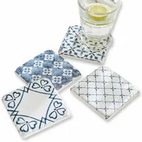 Mirabeau Getränkeuntersetzer Untersetzer 4er Set Sliwa weiß/blau