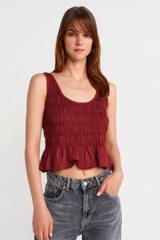 Strukturierte Baumwoll-Modal-Crop-Cami-Bluse