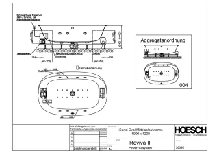 Hoesch Monolith Einbau Whirlwanne iSensi Oval 1900x1200 mit Reviva II Weiss/Chrom/Motor rechts/links 3839E.010305004