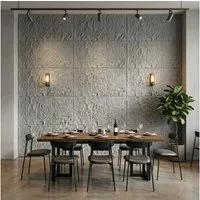 FIVMEN 3D Wandpaneel 120x60 cm Steinoptik Polystyrol 3cm dick Leichte Deckenpaneele, (3-tlg) für Wohnzimmer Küche Bad Schlafzimmer, 2 Stück/3 Stück