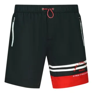 Karl Lagerfeld Bademode Rue Street Farbblock Logo Schwarze Badehose