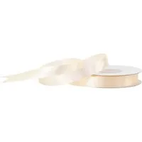 Creativery Satinband, Satinband 12mm x 25m Rolle Creme