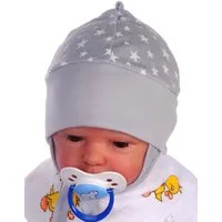 La Bortini Erstlingsmütze Mütze für Neugeborene Babymütze Baby Haube mit Sternchen aus reiner Baumwolle, 32 34 36 38 40 42 44 46